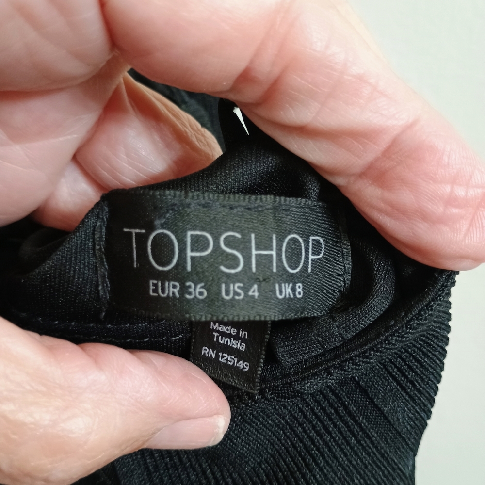 Topshop Black Halter Bodycon Dress - Picture 6 of 7